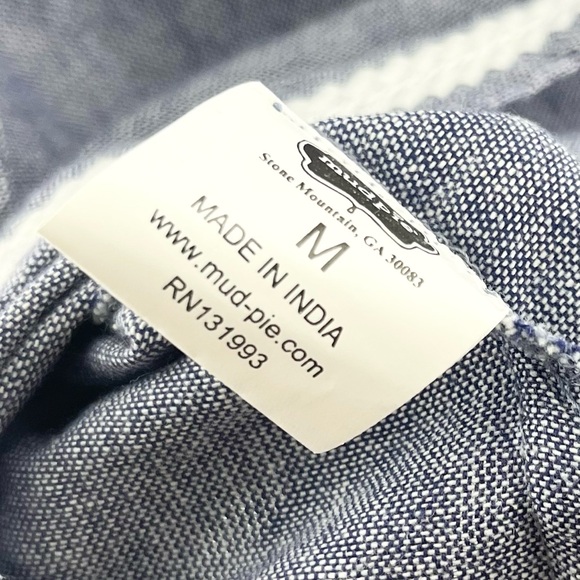 NWT Mud Pie Gigi Embroidered Chambray Tunic Ladies Medium - Picture 3 of 8